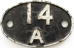 Shedplate 14A Cricklewood 1935-September 1963. This ex MR shed was home to 90 locos in 1950, but