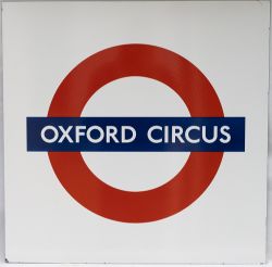 London Underground enamel Target/Bullseye station sign OXFORD CIRCUS. In excellent condition,