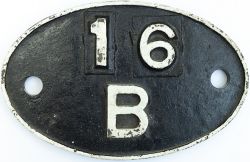 Shedplate 16B Spital Bridge 1935 to August 1950. this is a later LMS style plate.
