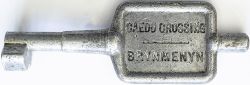 BR-W Tyers No9 single line aluminium key token CAEDU CROSSING - BRYNMENYN, Configuration B. In ex