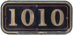 GWR brass cabside numberplate 1010 ex County Of Caernarvon. In restored condition, see previous