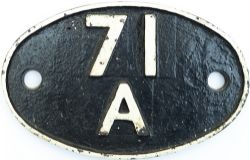 Shedplate 71A Eastleigh 1950-September 1963. This ex LSWR shed housed eleven King Arthurs and