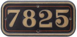 GWR brass cabside numberplate 7825 ex Lechlade Manor. In restored condition, see previous lot for