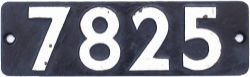 Smokebox numberplate 7825 ex Lechlade Manor, see previous lot for locomotive details. Face lightly