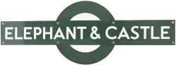 Southern Railway enamel target station sign ELEPHANT & CASTLE from the former SECR and LSWR