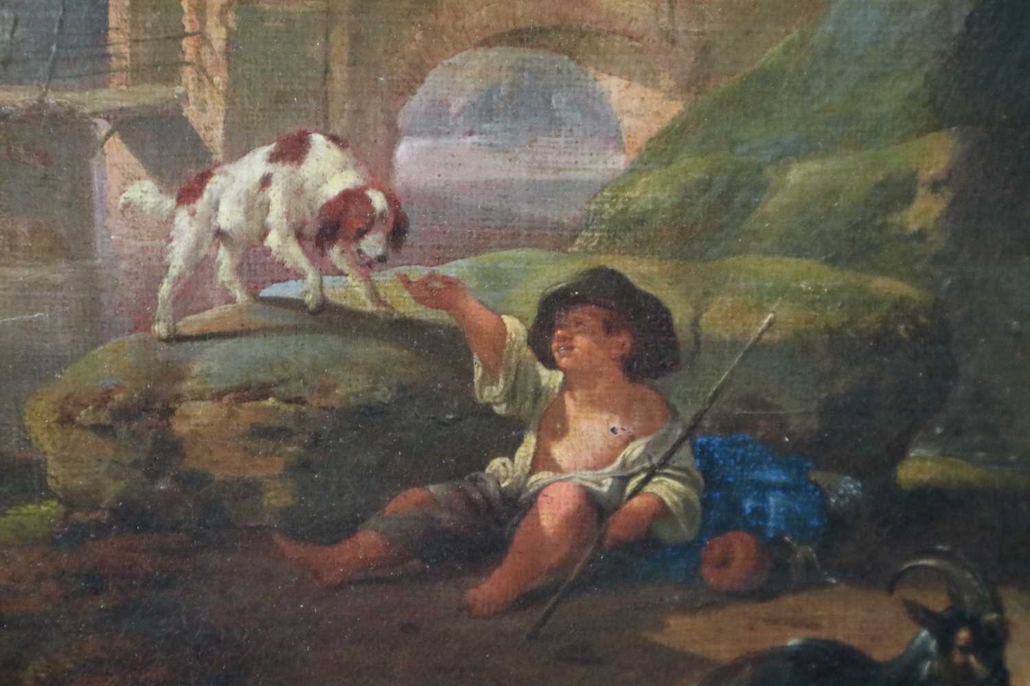 18th Century, follower of Philipp Peter Roos (1655-1706), a boy with animals, oil, 44.5 x 56cm - Image 5 of 8