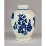 Caughley 'Three Flowers and Butterfly' tea canister