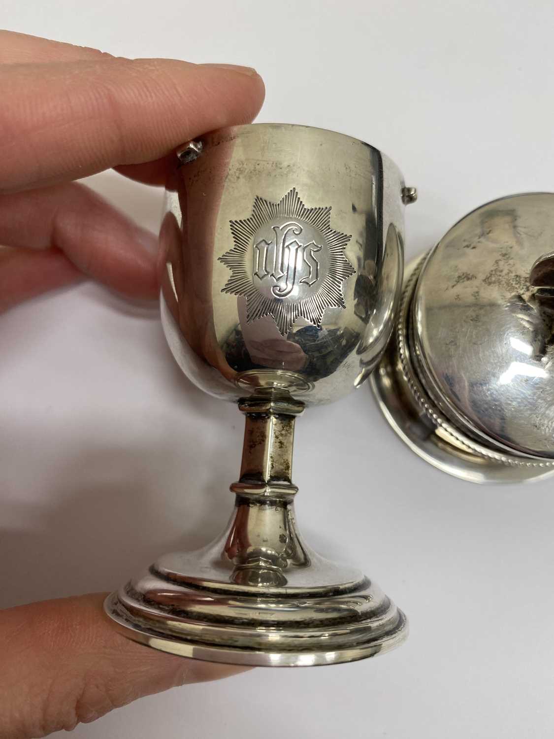 A silver travelling communion set - Image 4 of 8