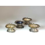 A set of four George IV silver salts