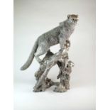 An impressive Elizabeth II silver model of a snow leopard by Mappin & Webb