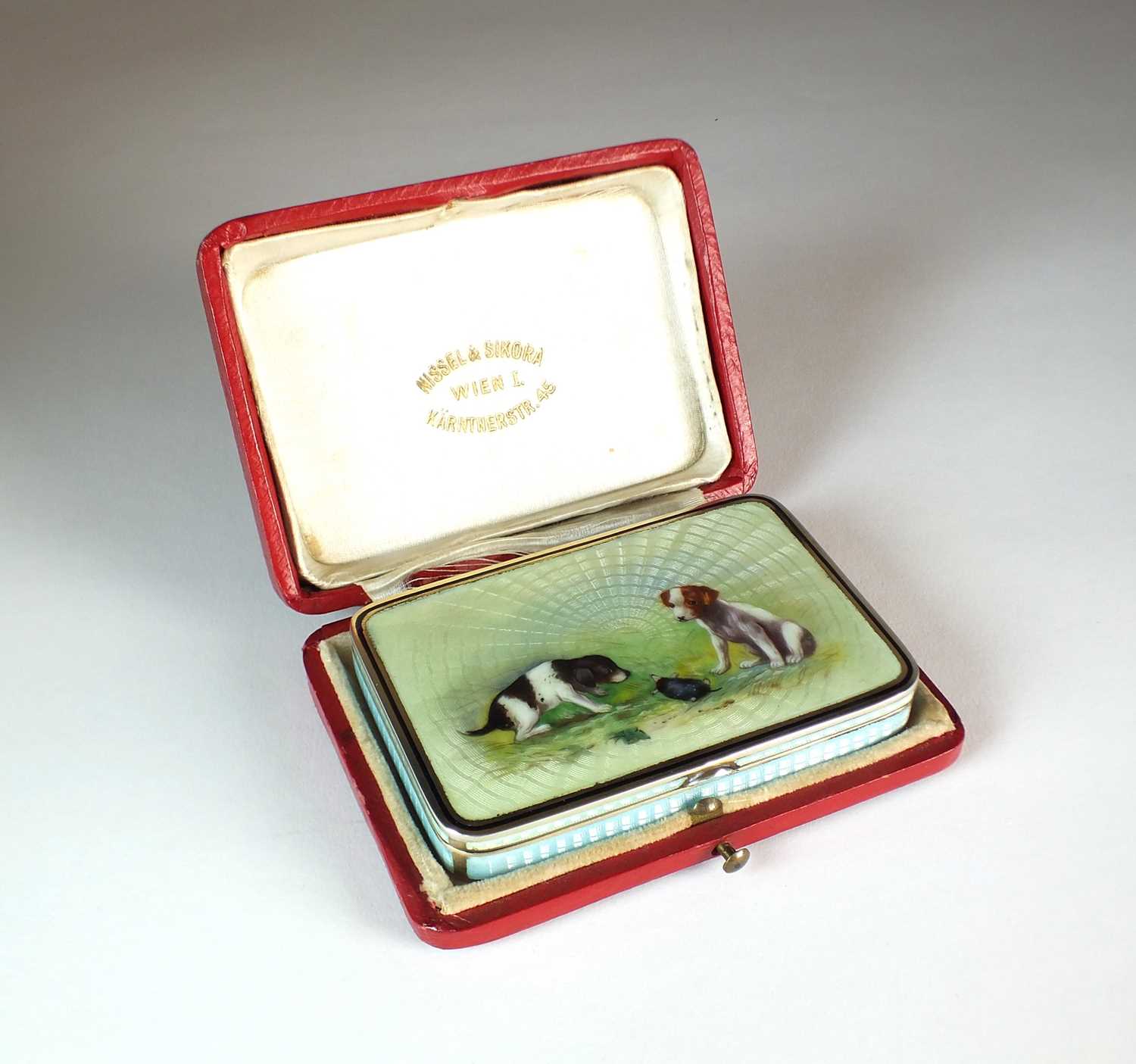 A late 19th/early 20th century Austro-Hungarian silver-gilt and enamel box