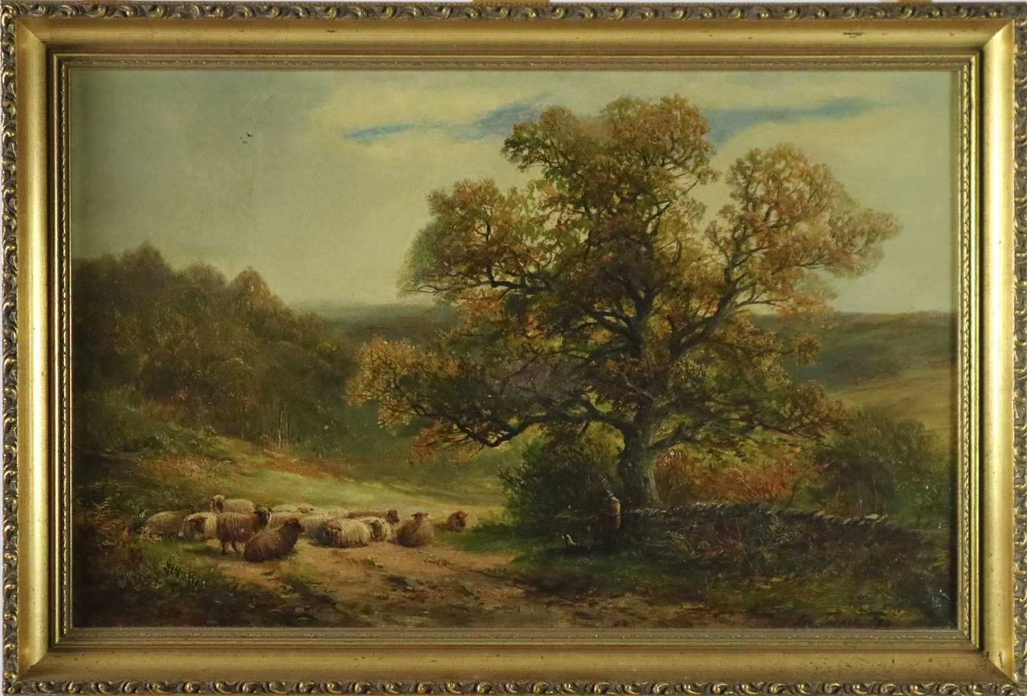 George Turner (English, 1843-1910), Near Grindleford Bridge, Derbyshire, oil, 36.5 x 57cm - Image 2 of 2