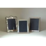 Three silver mounted photograph frames