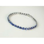 A graduated sapphire line bracelet