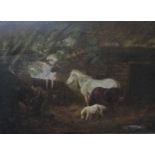 Attributed to Thomas Hand (British active c 1790-1804), Feeding Time, oil, 44.5 x 61.1cm