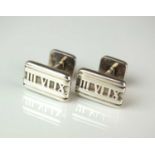 A pair of Tiffany Atlas silver cufflinks