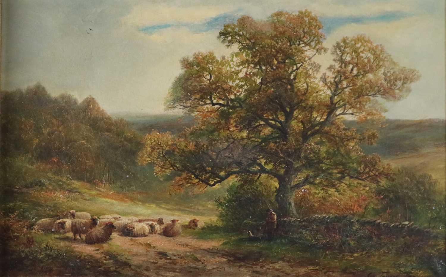 George Turner (English, 1843-1910), Near Grindleford Bridge, Derbyshire, oil, 36.5 x 57cm