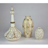 Three Grainger and Co (Worcester) reticulated vases, late 19th century