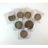 A collection of seven Victoria silver coins
