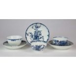 Worcester tea bowls and saucers including 'Mansfield' and 'Fenced Garden'