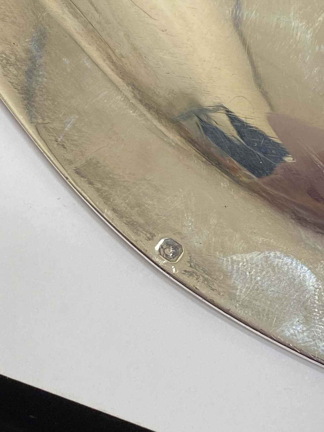 A French silver serving plate and a silver plated example - Image 7 of 13