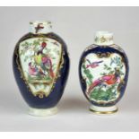 Two Worcester 'Exotic Birds' tea canisters, circa 1765-70