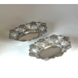 A pair of Victorian pierced silver dishes