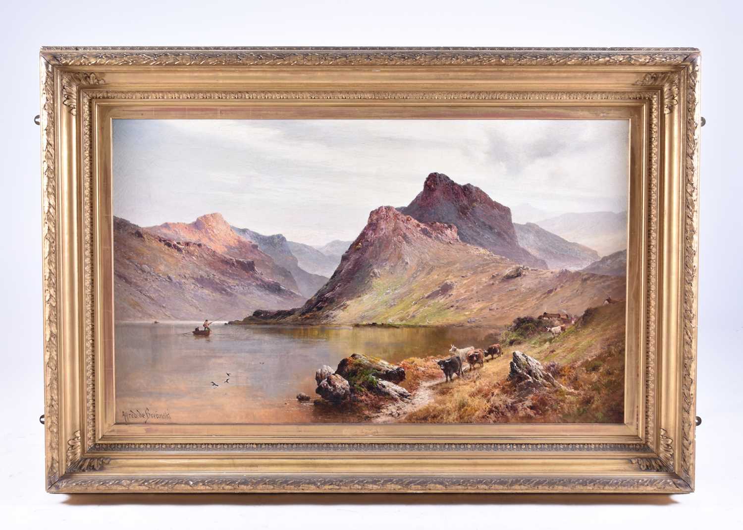 Alfred de Breanski RBA (British, 1852-1928), 'Stronachlacher', Loch Scene, oil, 77 x 127cm