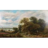 English School (19th century) A large pastoral landscape, oil, 76.5 x 127cm