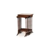 A George IV fiddleback mahogany quartetto nest of tables