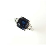 A sapphire and diamond ring