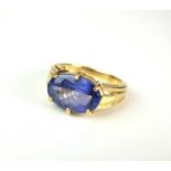 An 18ct gold single stone tanzanite ring