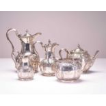 A Victorian matched five piece silver tea service
