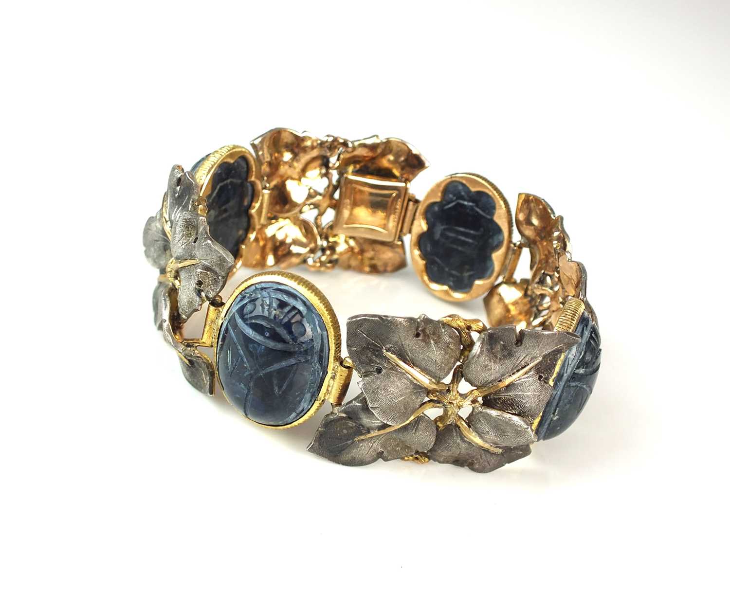 A white and yellow metal bracelet by M. Buccellati