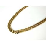 A 9ct gold flat curb link necklace