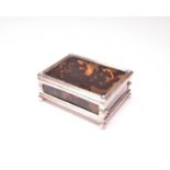 A French silver and tortoiseshell casket