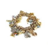 A 9ct gold charm bracelet