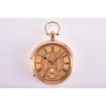 An 18ct gold open face pocket watch by Morris of Birmingham
