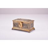 A Continental gilt and silvered metal jewel casket