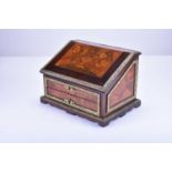 A French marquetry and gilt metal mounted rosewood stationary box
