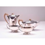 An Art Deco four piece silver tea service