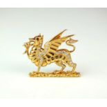 An 18ct gold diamond Welsh Dragon brooch