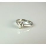 An old cut single stone diamond ring