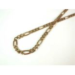 A 9ct gold figaro chain necklace