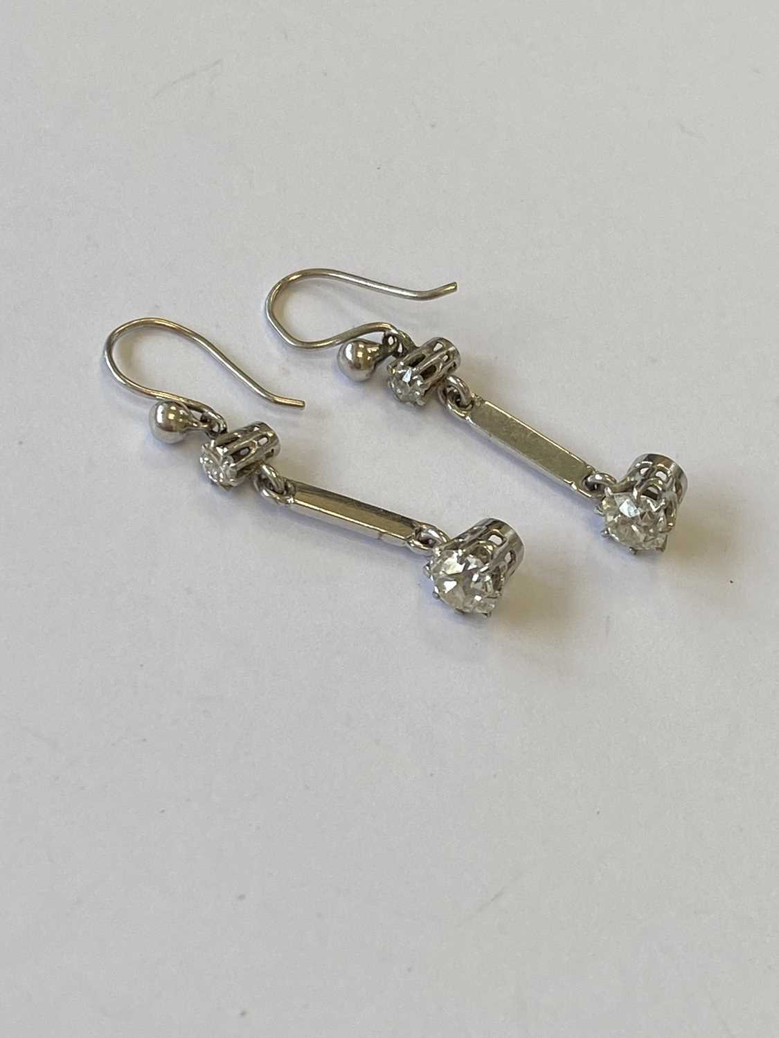 A pair of diamond ear pendants - Image 2 of 6