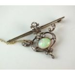 An early 20th century opal and diamond brooch