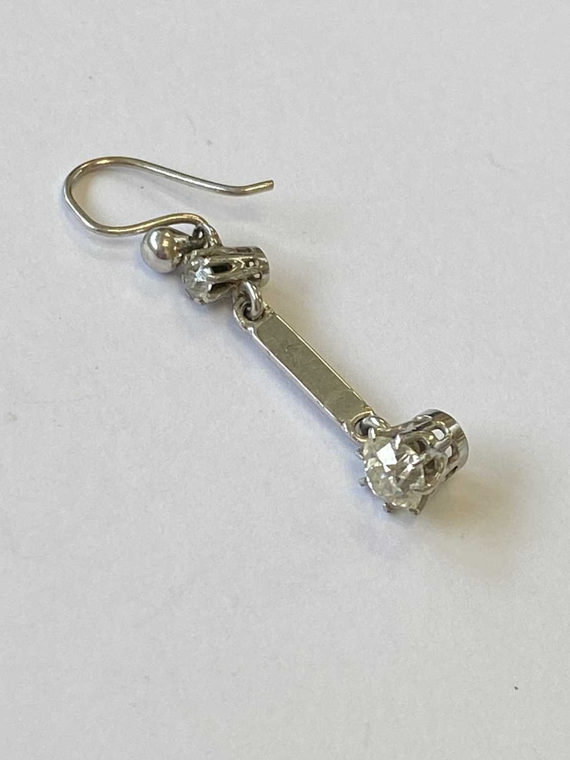 A pair of diamond ear pendants - Image 3 of 6