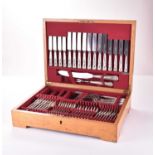A cased canteen of Kings pattern silver cutlery