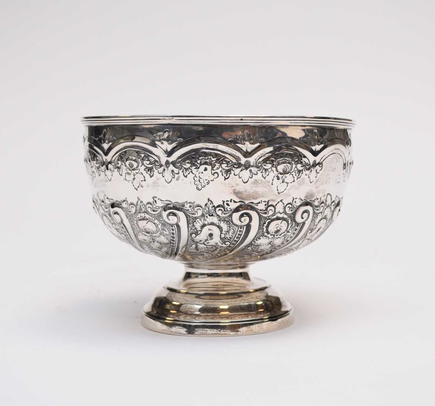 A Victorian silver pedestal bowl