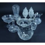Crystal including Baccarat, Saint Louis and silver-mounted decanters.